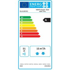 Blauberg Vento Expert DUO A30-1 Pro dezentrales Lüftungsgerät Mit Metallhaube AH-5 DUO Weiß RAL 9016 50cm