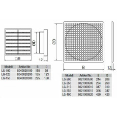 S&P LG-125 Lüftungsgitter