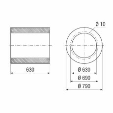 Maico RSI Rohrschalldämpfer NW 630-1250mm, Länge 1m-2m