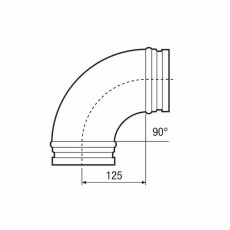 Maico B90 Bogen 90°, gezogen NW 125-160mm